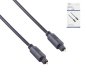 Preview: DINIC Toslink cable, 4mm Ø, PVC plug, gold-plated contacts, black, DINIC box with Euro hole, length 5.00m